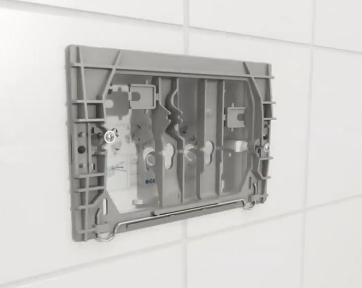 Fixing frame for Geberit activation plate for Delta cistern