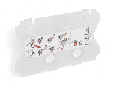 Instructions d'installation de la plaque de protection blanche Geberit pour réservoir de toilette encastré Sigma 8 cm.