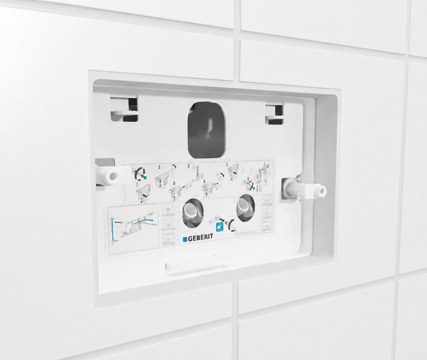 Jeu de boulons d'écartement Geberit sans mécanisme à levier pour la plaque de protection pour réservoirs à encastrer Twinline et Delta - vue 2