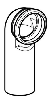 Geberit connection elbow for Geberit Alpha 8 cm, Delta 8 cm, Sigma 8 cm, and Twinline 8 cm concealed cisterns