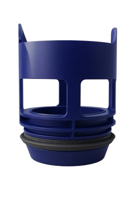 Réservoir de toilette Geberit Delta 8 cm et Sigma 8 cm, bleu foncé, design compact.