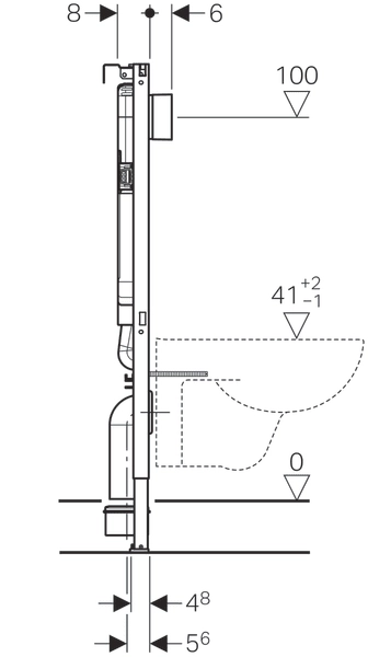 Bâti-support Geberit Duofix Alpha 8 cm pour montage dans parois en plâtre - vue 11