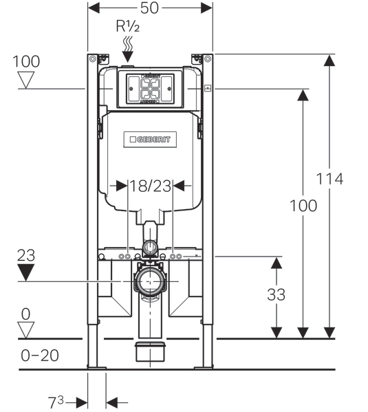 Bâti-support Geberit Duofix Alpha 8 cm pour montage dans parois en plâtre - vue 10