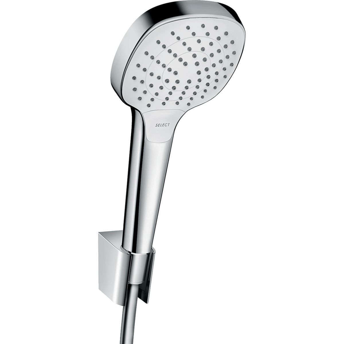 Support mural Hansgrohe avec douchette à main Croma Select E 3 jets et flexible Isiflex 1,25 m