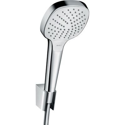 Support mural Hansgrohe avec douchette à main Croma Select E 3 jets et flexible Isiflex 1,25 m