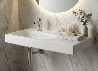 Geberit Citterio Washbasin 90 cm with Storage Space on the Right Geberit Citterio Washbasin 90 cm with Storage Space on the Right