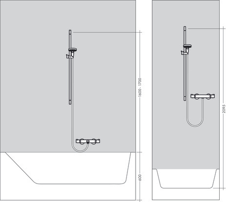 Barre de douche Hansgrohe avec douchette à main Crometta EcoSmart 3 jets et flexible Metaflex - vue 4