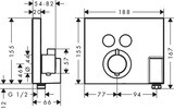 ShowerSelect Set de finition pour mitigeur thermostatique encastré avec 2 fonctions, fixfit et porter