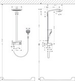 Raindance Select E Colonne de douche 300 3jet avec mitigeur thermostatique ShowerTablet Select 300