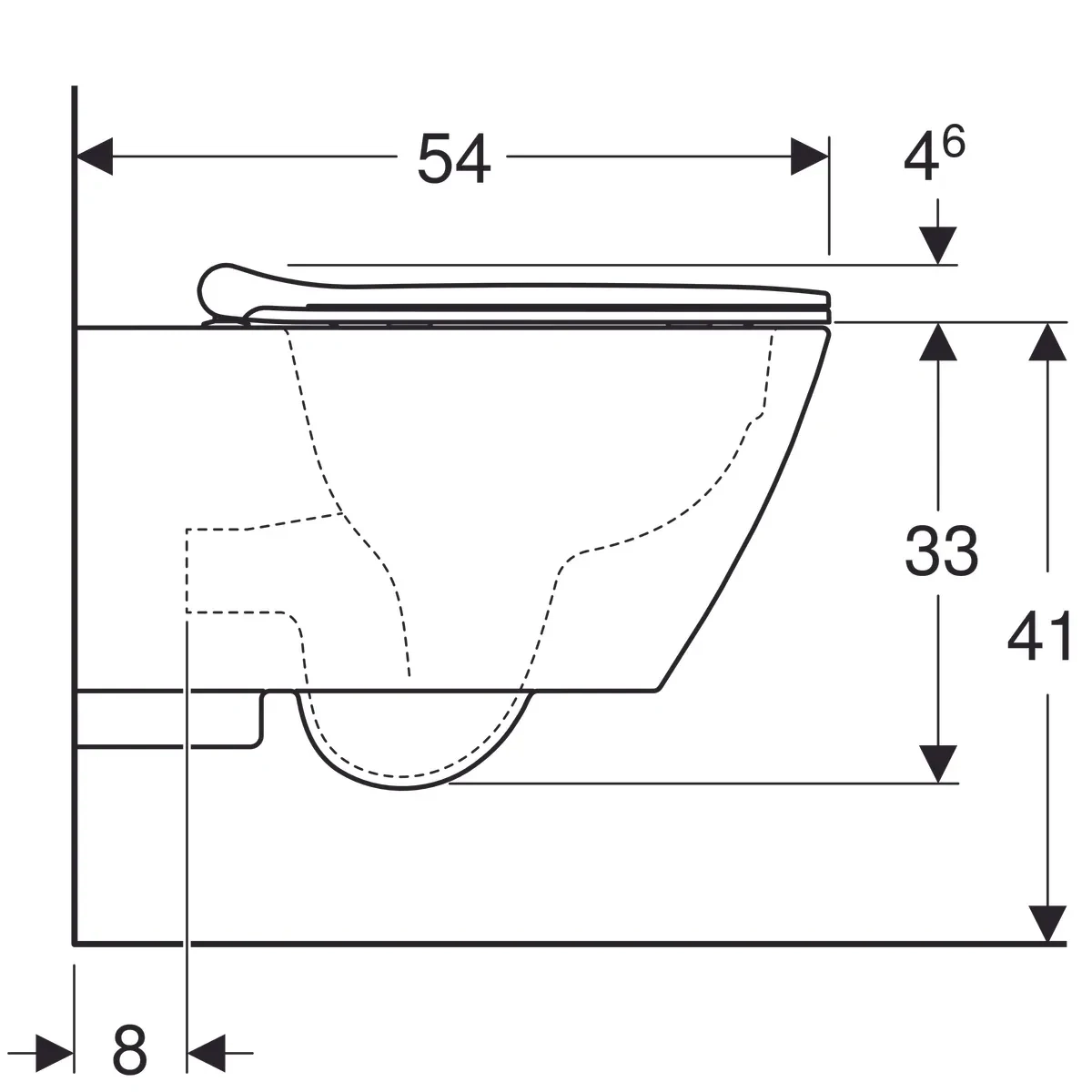 Pack cuvette suspendue Geberit Smyle Square carénée Rimfree avec fixations cachées et abattant à abaissement automatique déclipsable antibactérien - vue 13