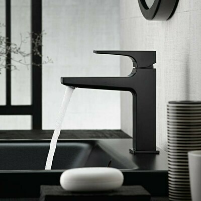Hansgrohe Metropol 110 Matte Black Basin Mixer Tap with Push-Open Waste