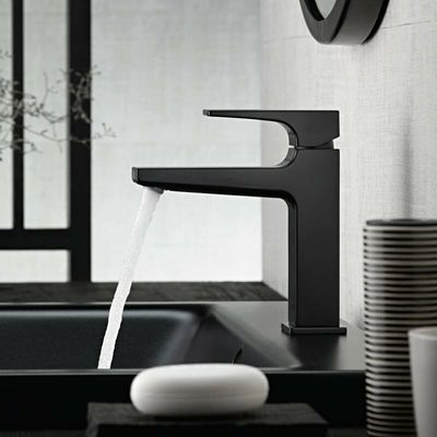 Hansgrohe Metropol 110 Matte Black Basin Mixer Tap with Push-Open Waste