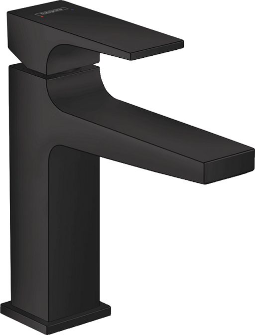 Hansgrohe Metropol 110 Matte Black Basin Mixer Tap with Push-Open Waste
