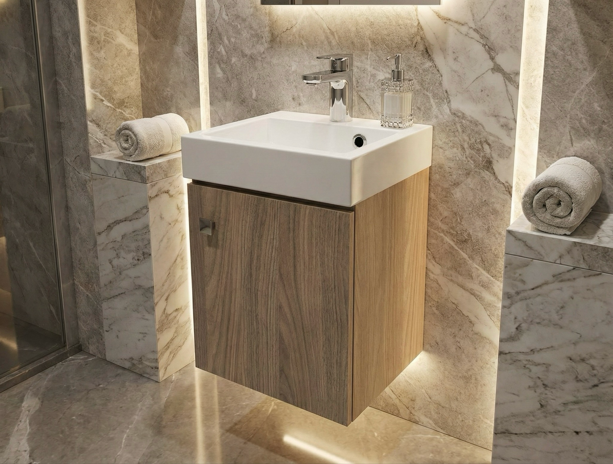 Meuble de salle de bains Aden 35 cm à une porte (sans vasque) - vue 6