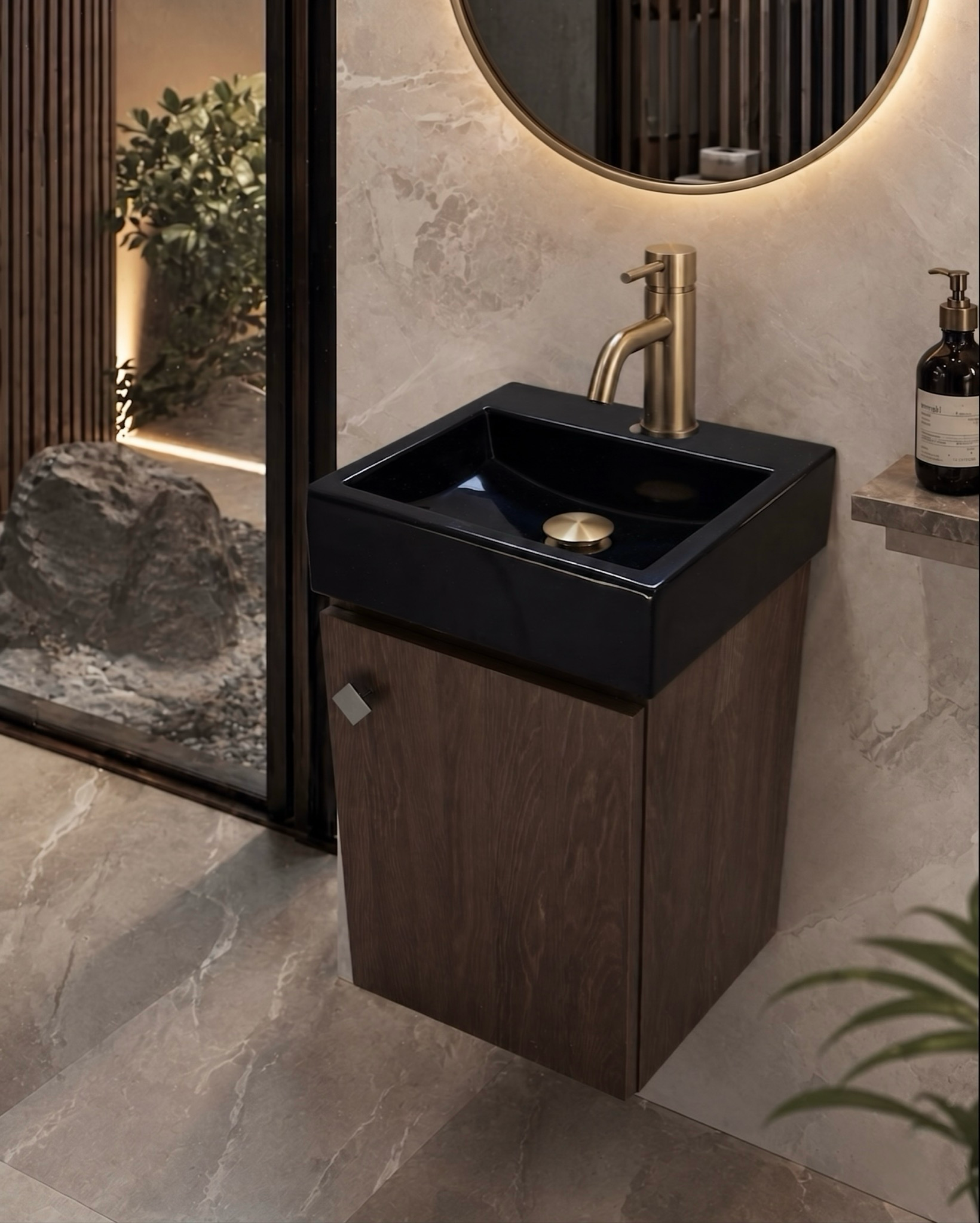 Meuble de salle de bains Aden 35 cm à une porte (sans vasque) - vue 15