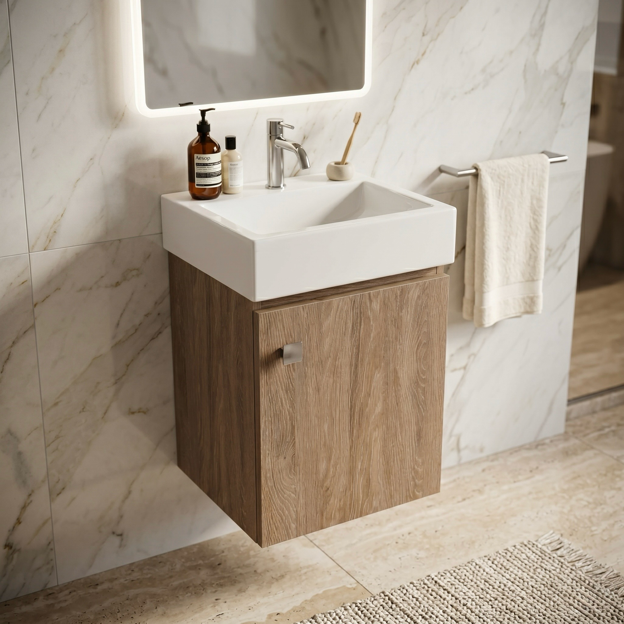 Meuble de salle de bains Aden 35 cm à une porte (sans vasque) - vue 13