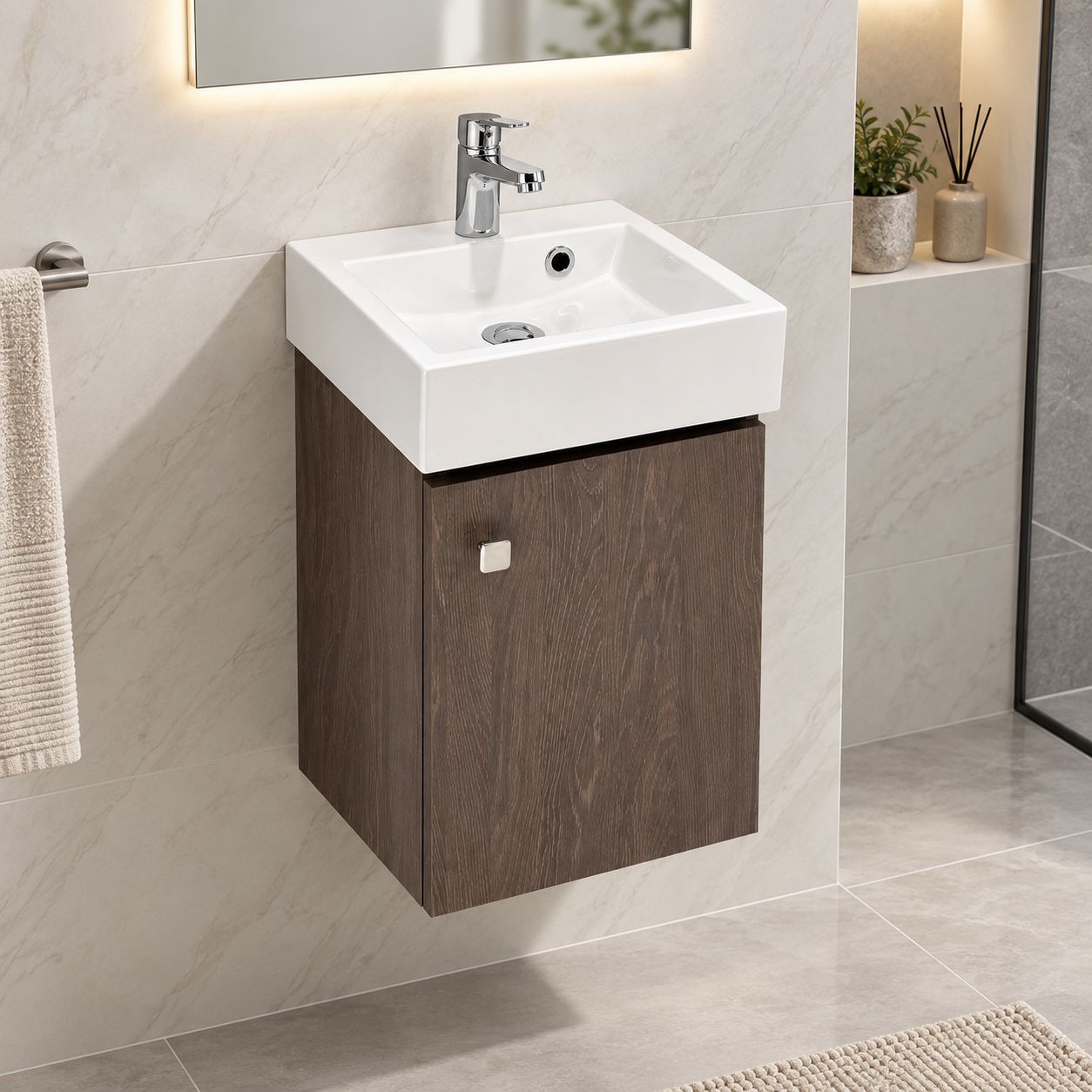 Meuble de salle de bains Aden 35 cm à une porte (sans vasque) — Vue produit 11