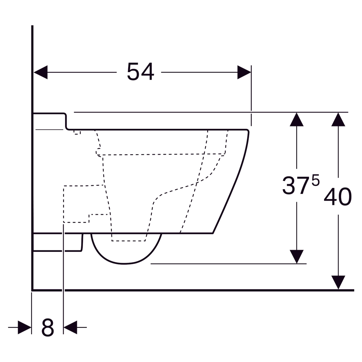 Cuvette suspendue Geberit myDay carénée Rimfree KeraTect® ​avec fixations cachées ​(sans abattant) - vue 9