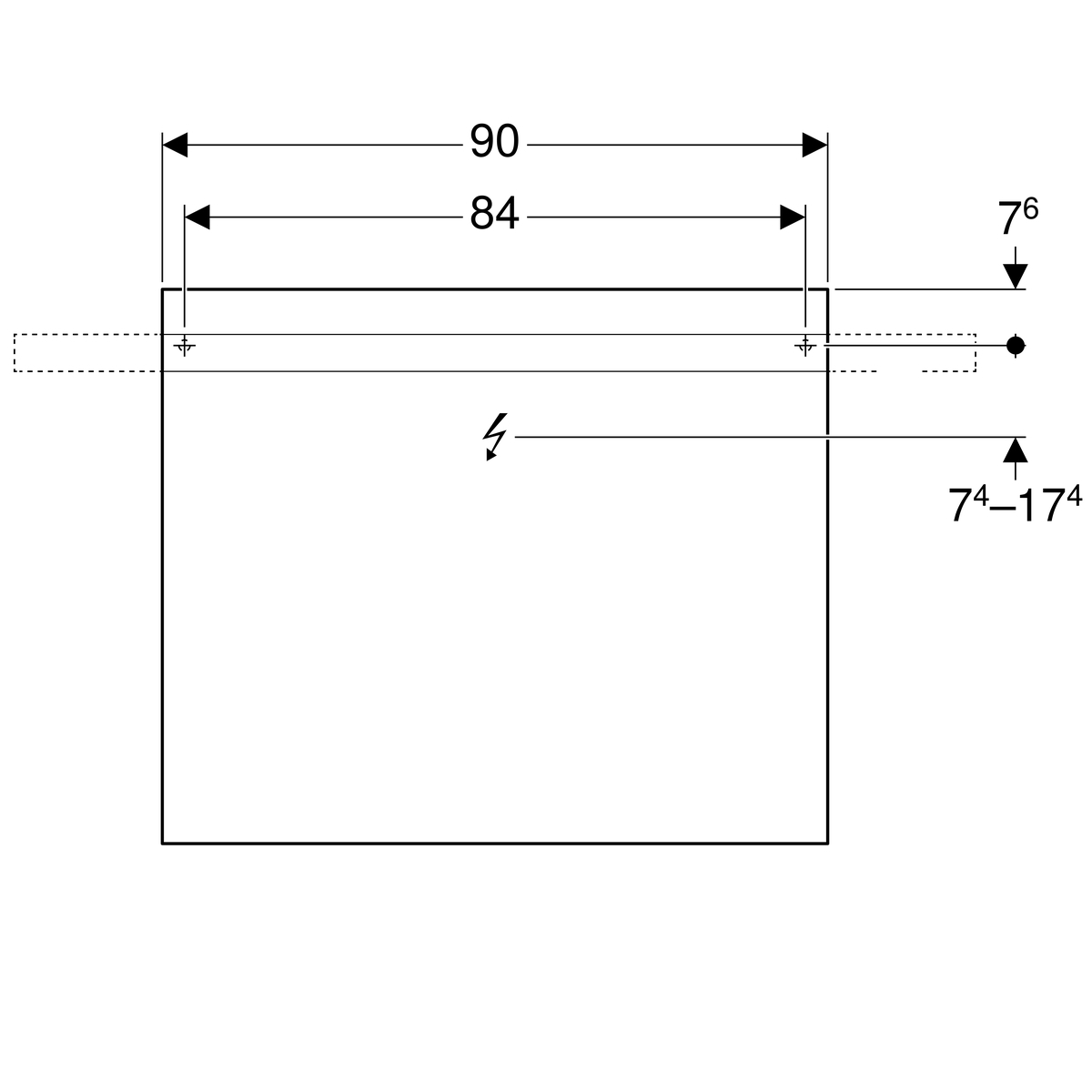 Miroir lumineux Geberit iCon 90 cm - vue 6