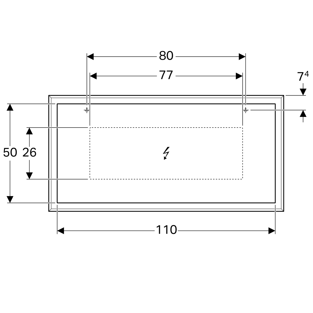 Miroir lumineux Geberit Citterio 118.4 cm - vue 5