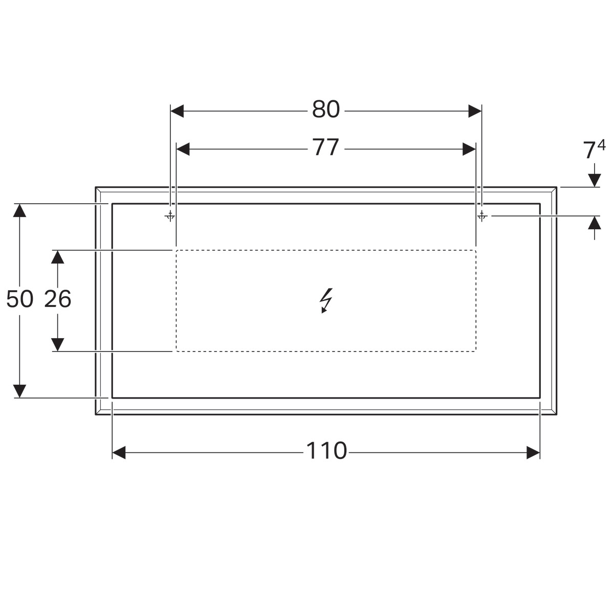 Miroir lumineux Geberit Citterio 118.4 cm — vue 5