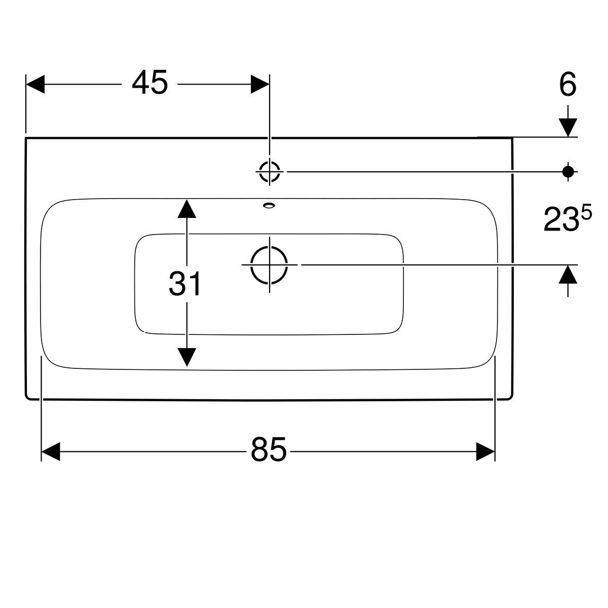 Plan-vasque à poser Geberit iCon 90 cm - vue 4
