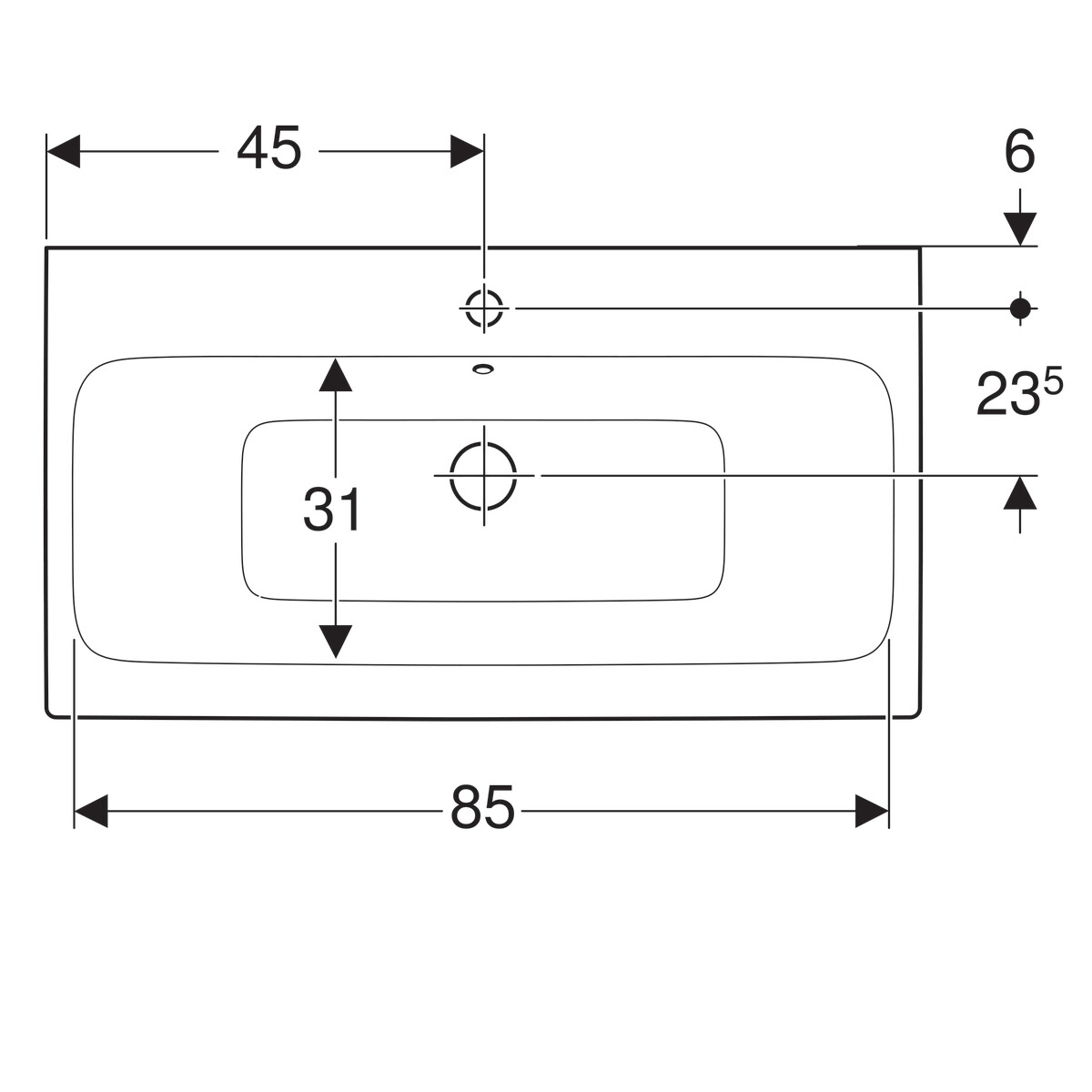 Plan-vasque à poser Geberit iCon 90 cm — vue 4