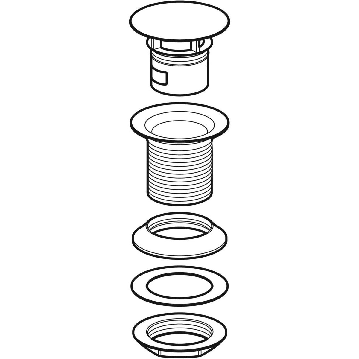Bonde Geberit à écoulement libre et recouvrement de soupape pour lavabo (longueur de filetage 8 cm) — vue 2
