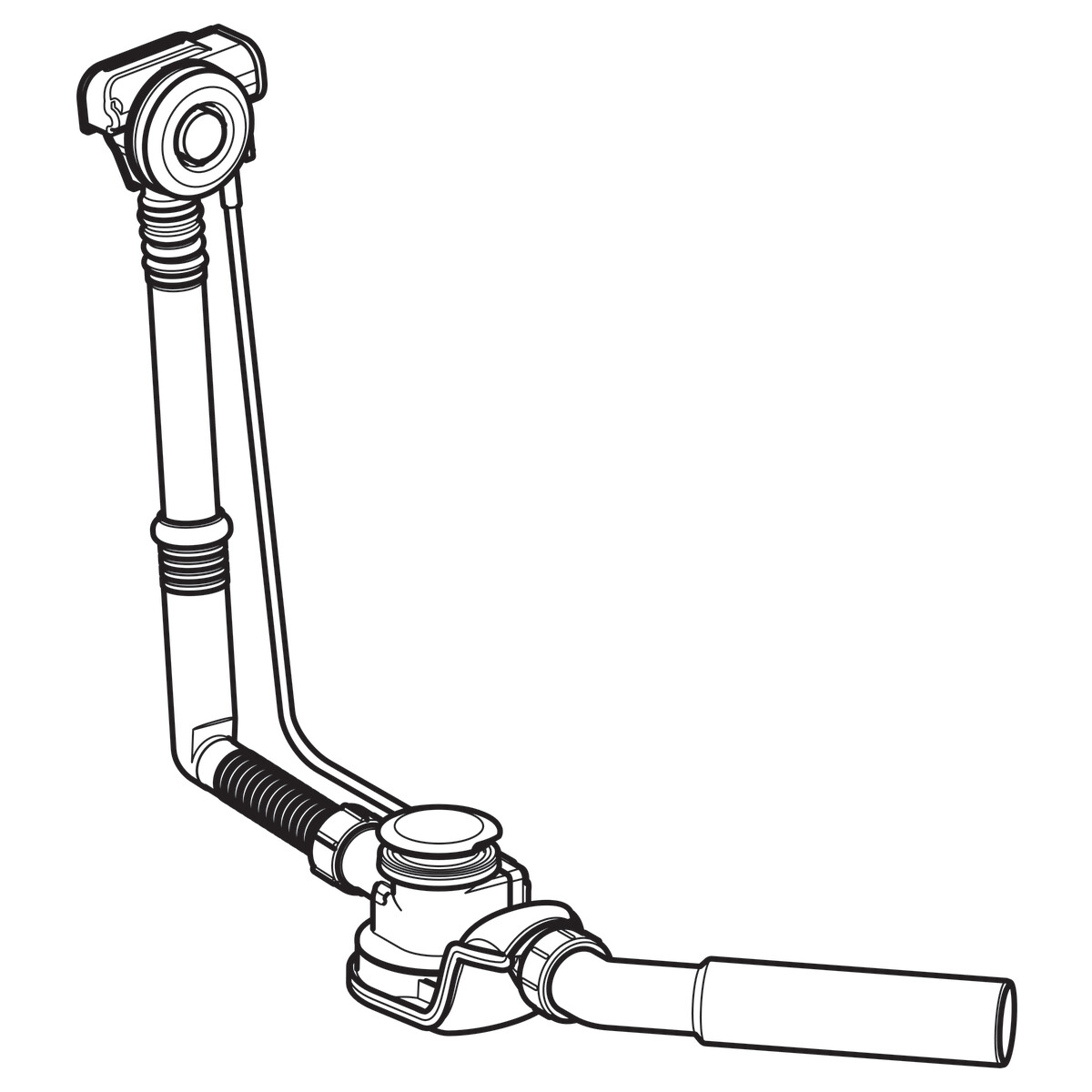 Vidage de baignoire Geberit à déclenchement par pression PushControl (diamètre 52 mm) avec kit de finition et coude de raccordement — vue 5