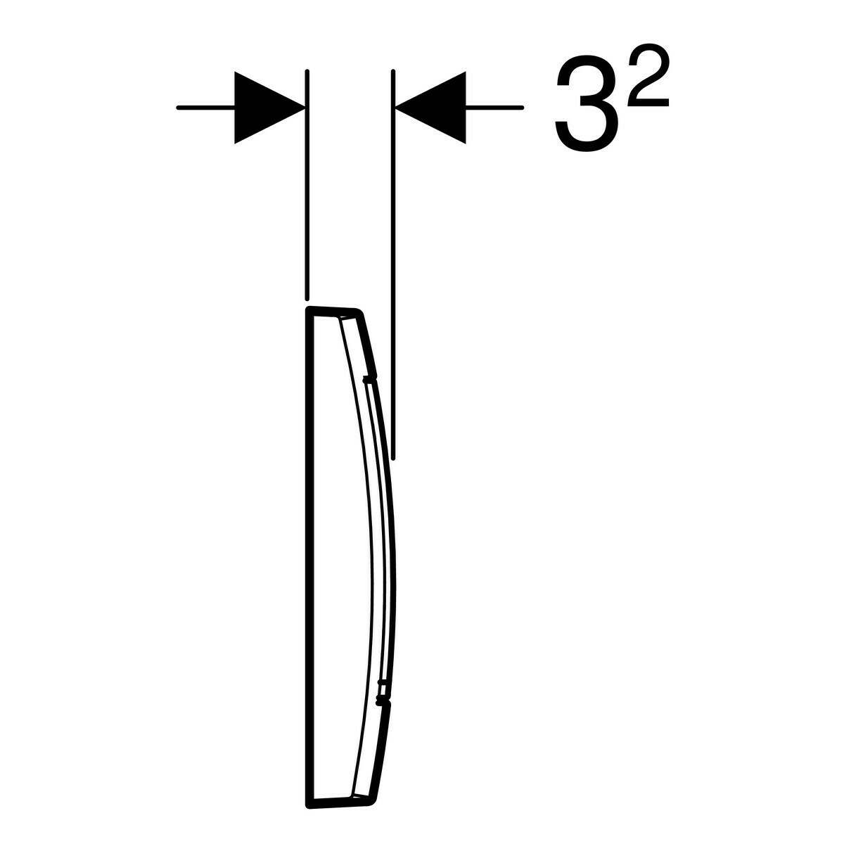Plaque de déclenchement Geberit Twinline 30 / Chromé brillant pour rinçage double touche — vue 4