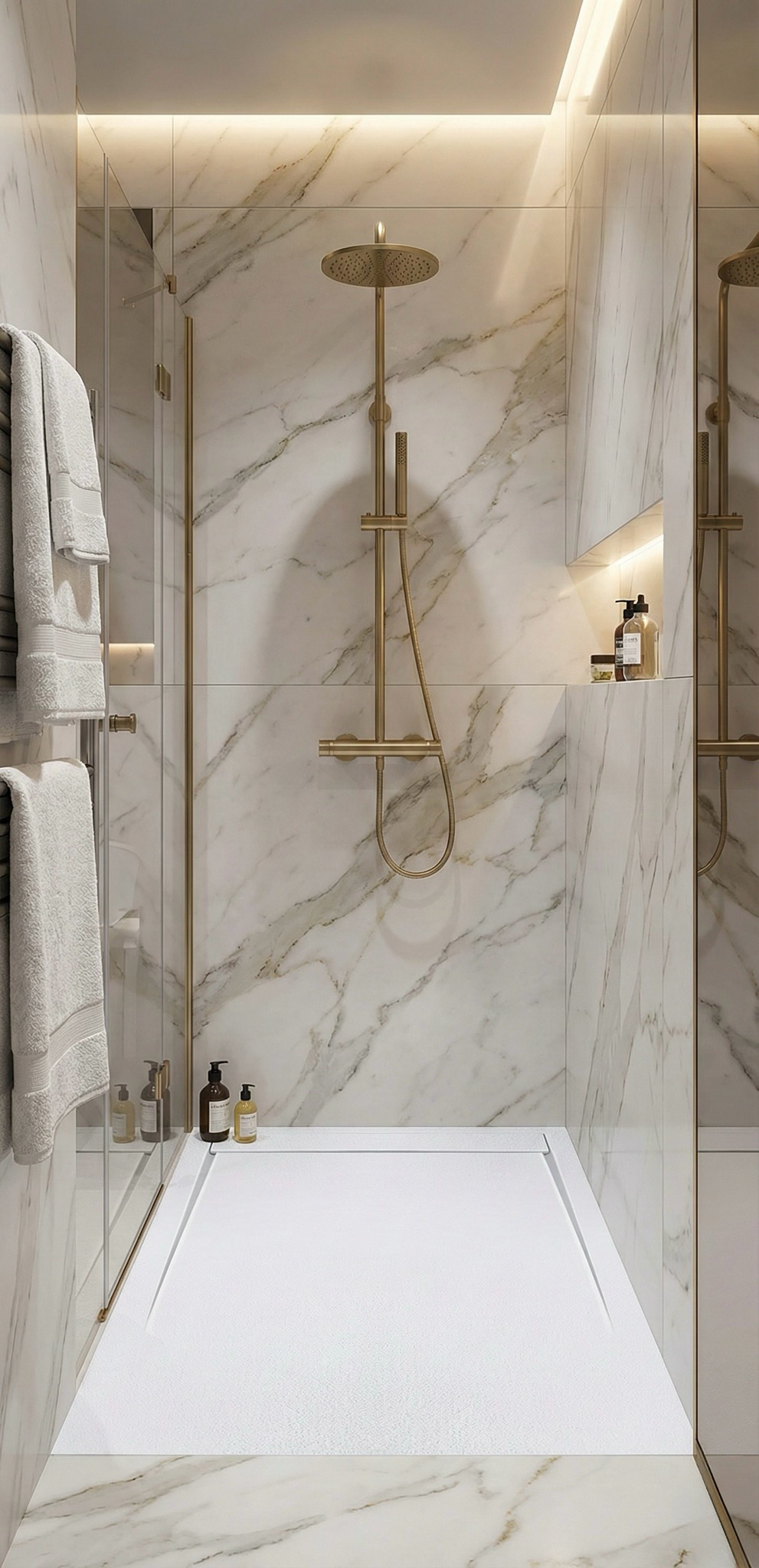 Receveur de douche rectangulaire Galaxite extra-plat et anti-dérapant (100 à 180 cm) x 80 cm - vue 16