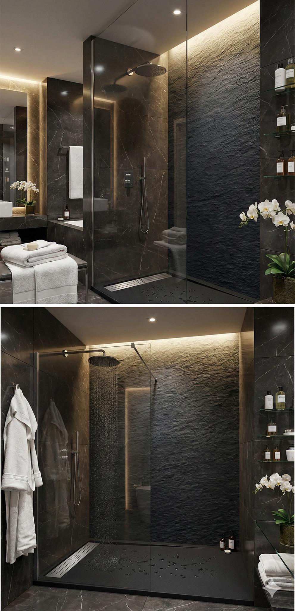 Receveur de douche rectangulaire Galaxite extra-plat et anti-dérapant (100 à 180 cm) x 80 cm - vue 24