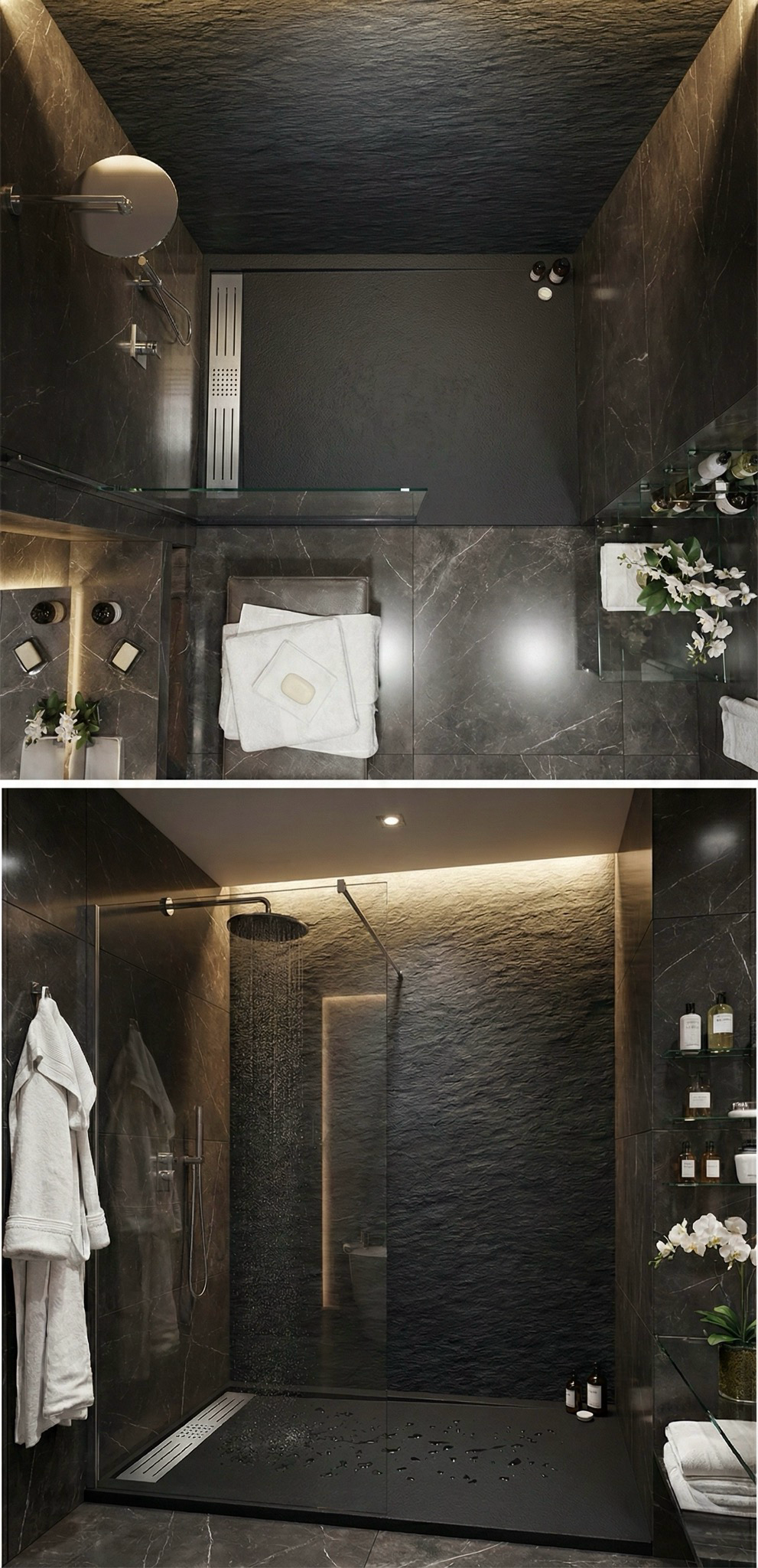 Receveur de douche rectangulaire Galaxite extra-plat et anti-dérapant (100 à 180 cm) x 80 cm - vue 23