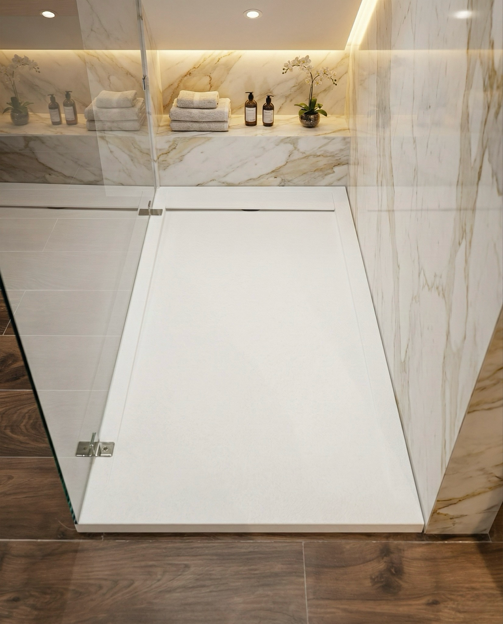 Receveur de douche rectangulaire Galaxite extra-plat et anti-dérapant (100 à 180 cm) x 80 cm - vue 18