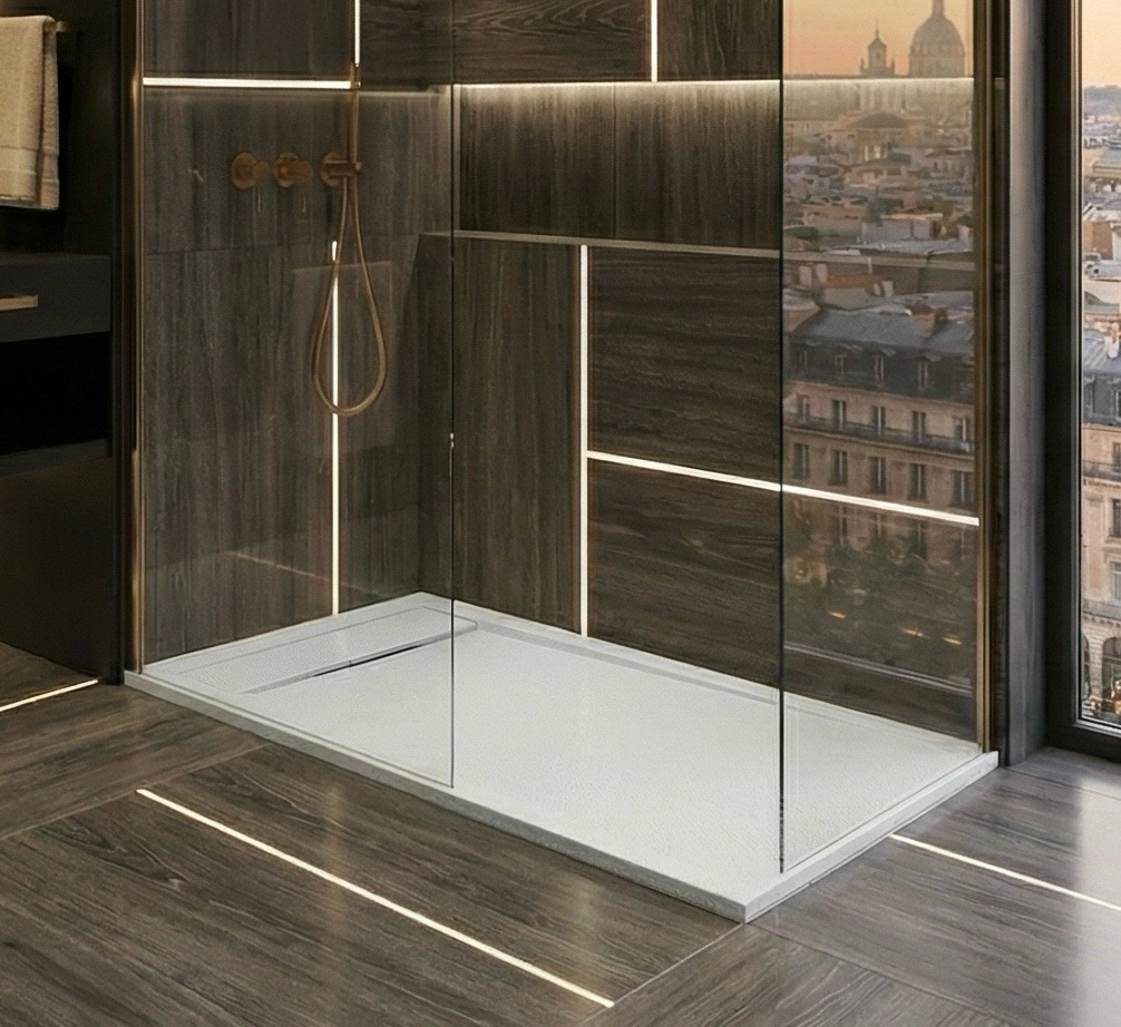 Receveur de douche rectangulaire Galaxite extra-plat et anti-dérapant (100 à 180 cm) x 80 cm - vue 29