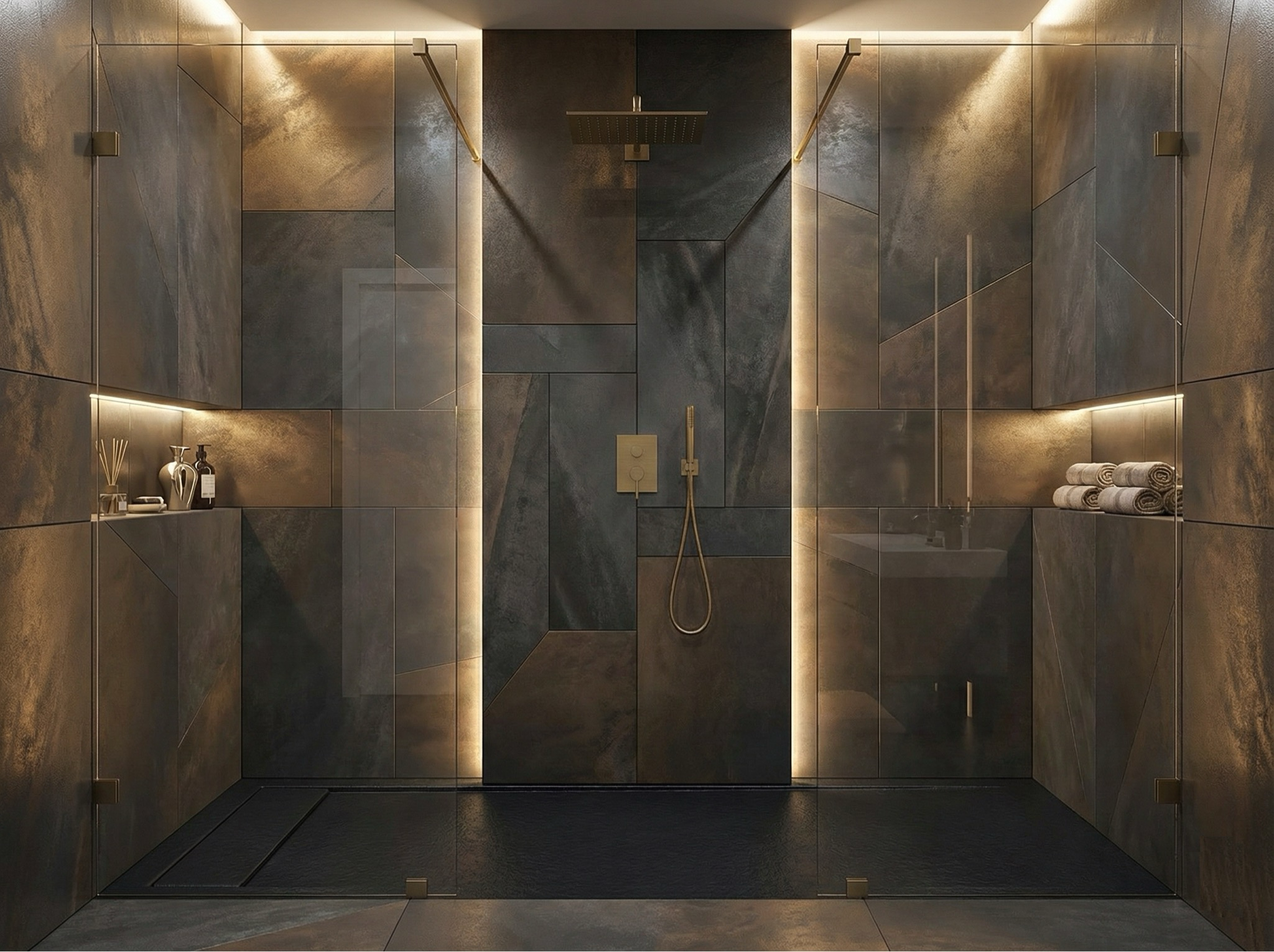 Receveur de douche rectangulaire Galaxite extra-plat et anti-dérapant (100 à 180 cm) x 80 cm - vue 28
