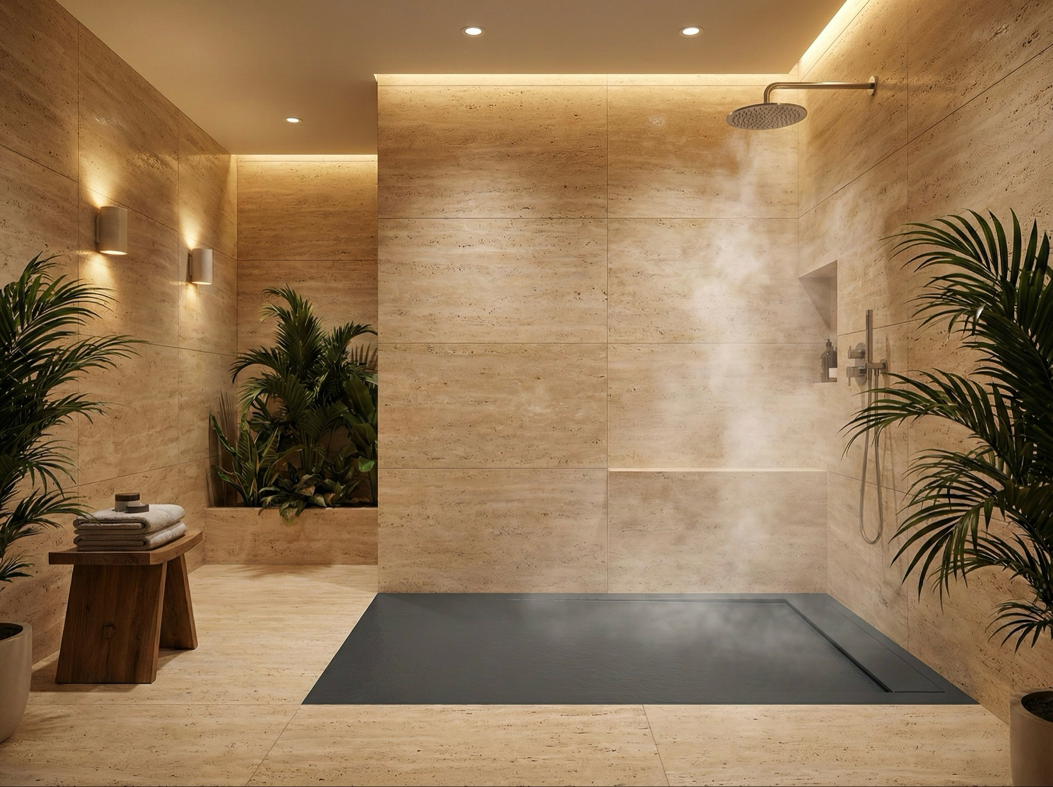 Receveur de douche rectangulaire Galaxite extra-plat et anti-dérapant (100 à 180 cm) x 80 cm - vue 9