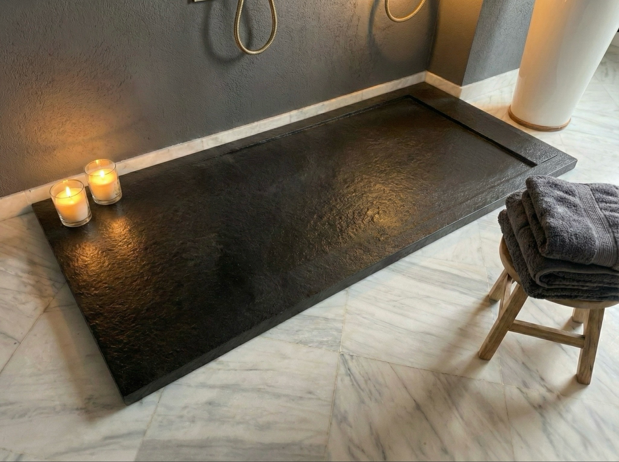 Receveur de douche rectangulaire Galaxite extra-plat et anti-dérapant (100 à 180 cm) x 80 cm - vue 20