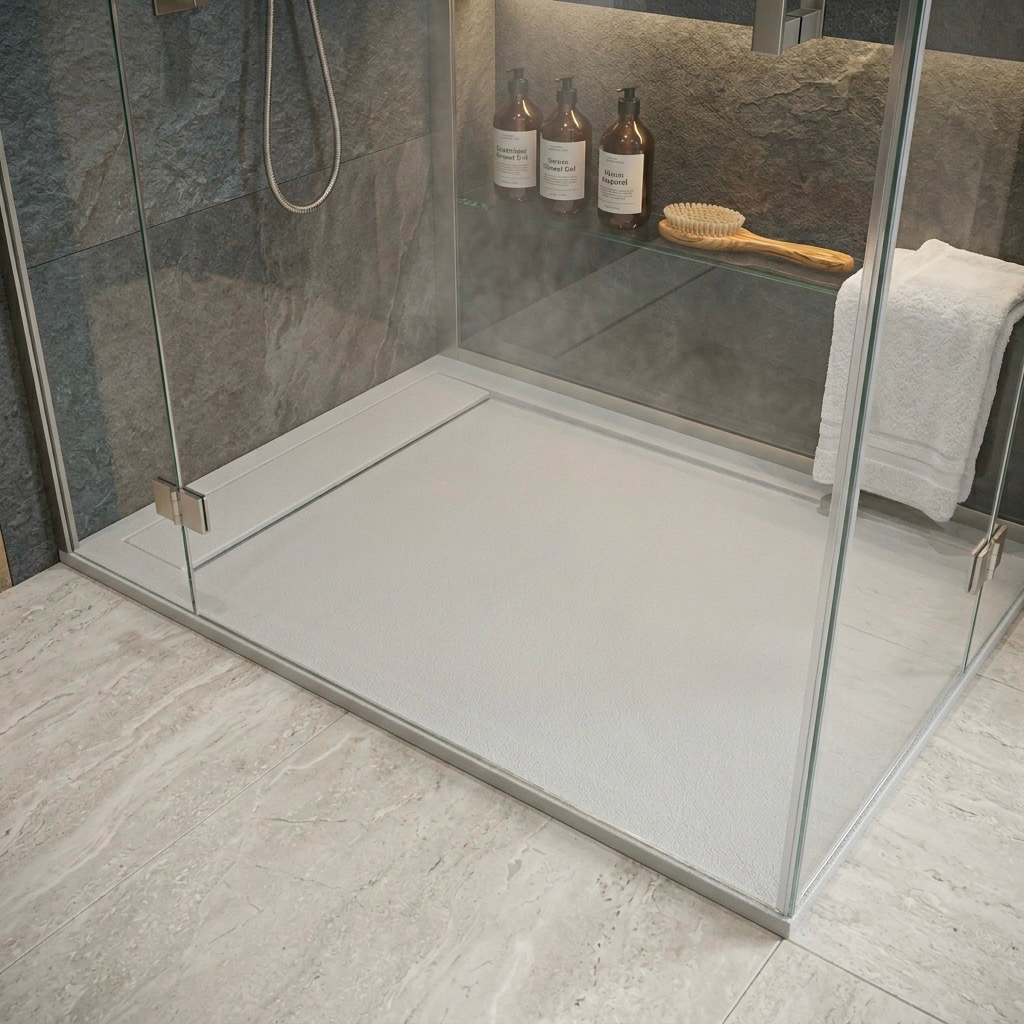 Receveur de douche rectangulaire Galaxite extra-plat et anti-dérapant (100 à 180 cm) x 80 cm - vue 15