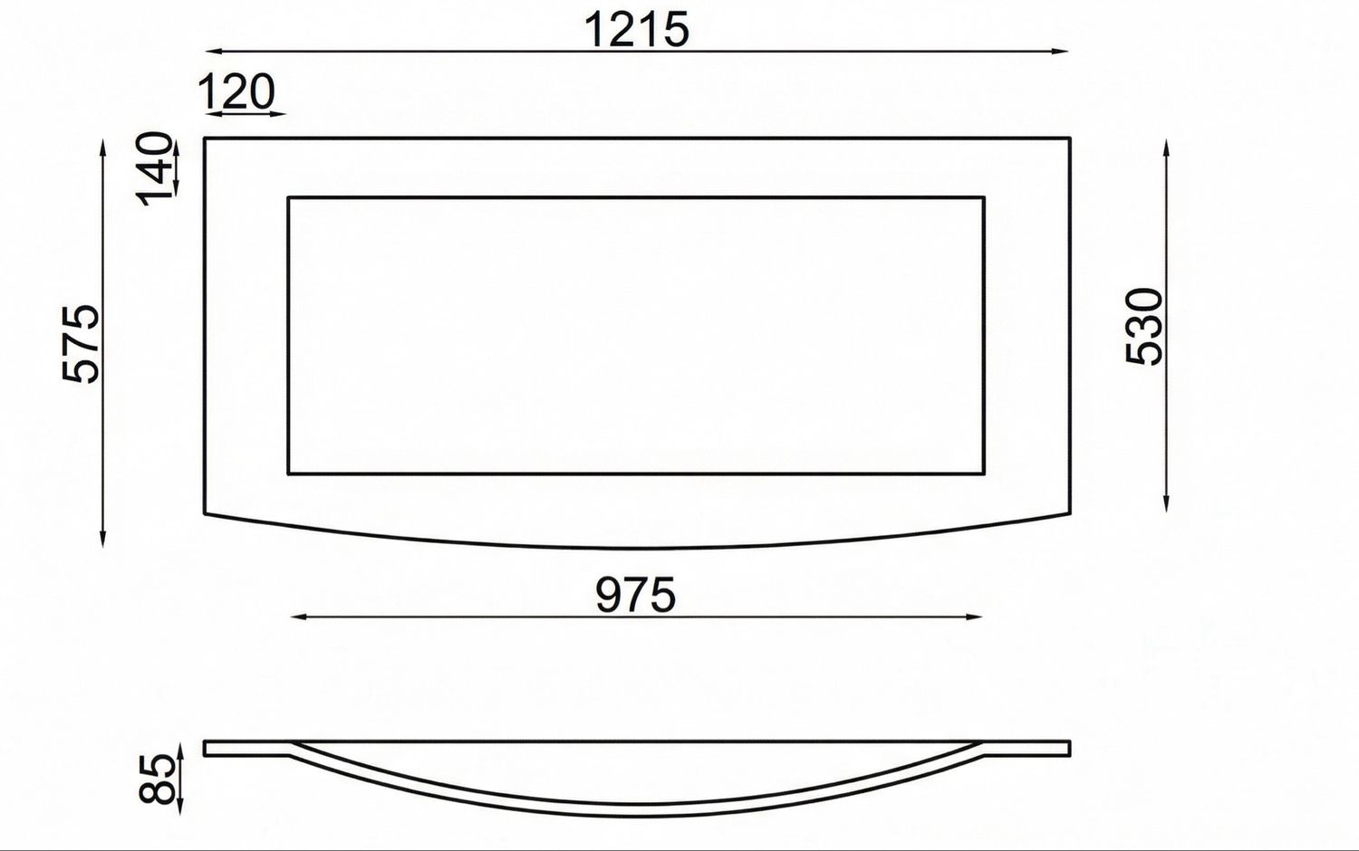 Plan-vasque Lido 122 cm — Vue produit 2