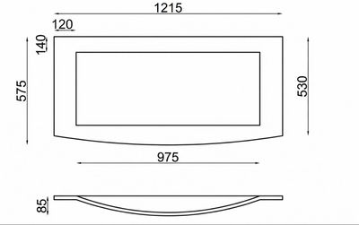Lido Washbasin Countertop 122 cm