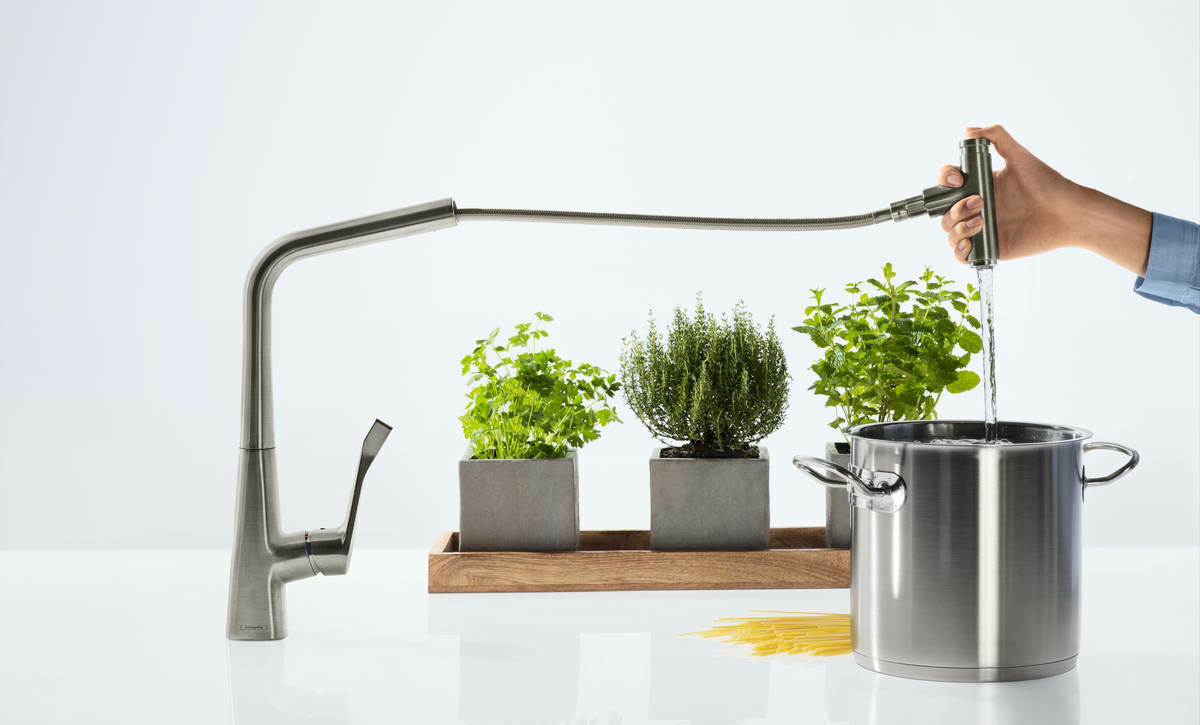 Mitigeur de cuisine Hansgrohe Metris Select M71 320 avec douchette extractible 1 jet