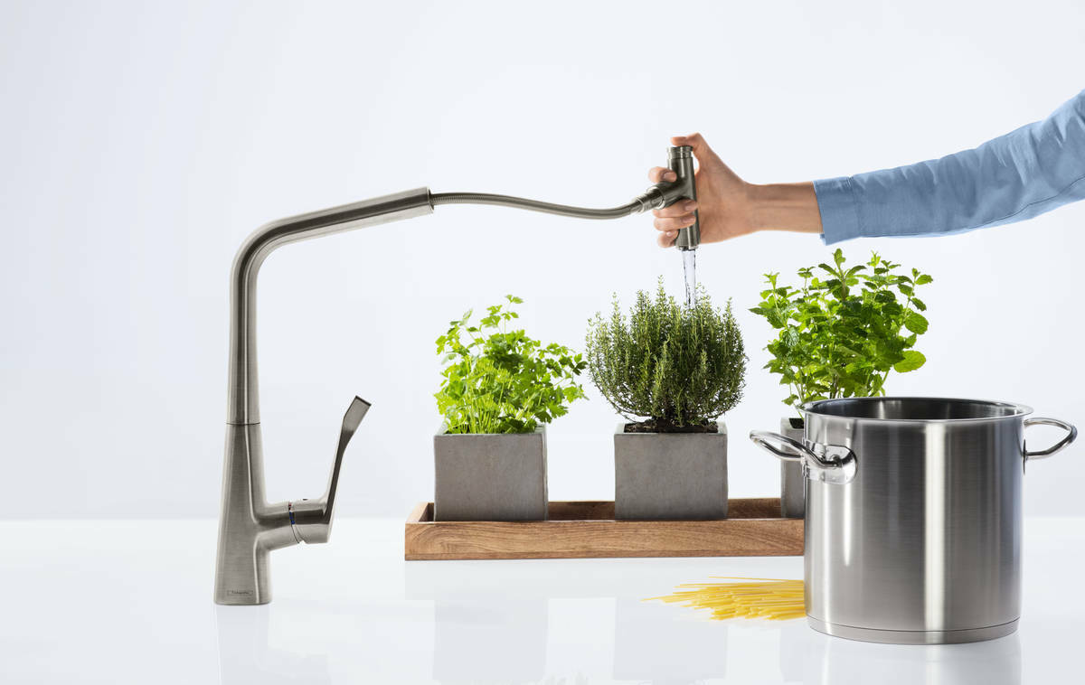 Mitigeur de cuisine Hansgrohe Metris Select M71 320 avec douchette extractible 1 jet - vue 8