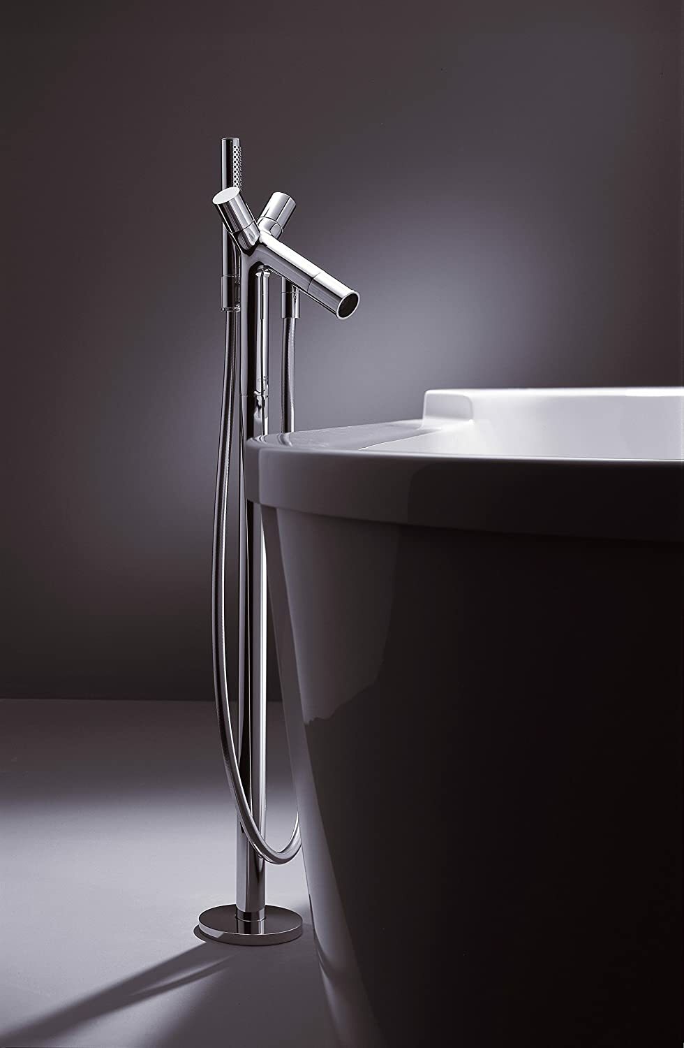 Mélangeur de bain / douche AXOR Starck pour montage au sol avec douchette à main 2 jets - vue 2