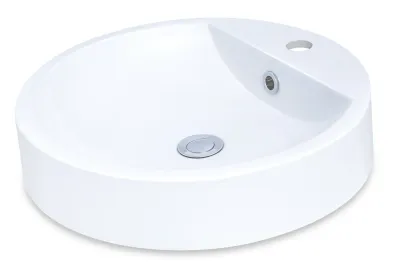 Lavabo mural White Tempo 47cm, matériau Marbryx, design moderne, lavabo en céramique blanche élégant et compact.
