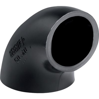 Coude 90° Geberit PEHD réduit, sans branche : 90°, d=50mm, d1=40mm