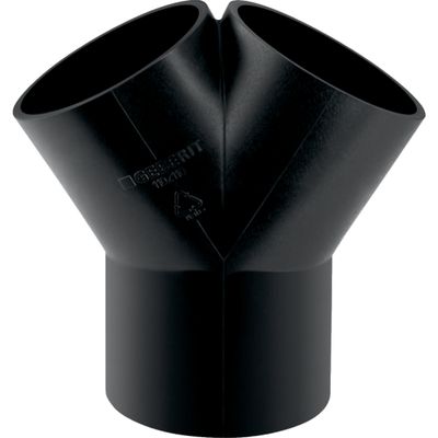 Té-culotte 2 x 30° Geberit PEHD : d=50mm, d1=50mm