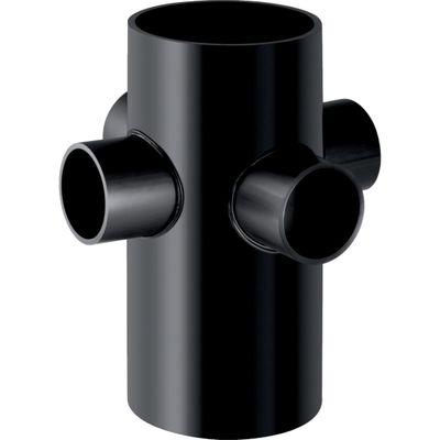 Embranchement 88.5° (T) Geberit PEHD à quatre départs : d=110mm, d1=56mm