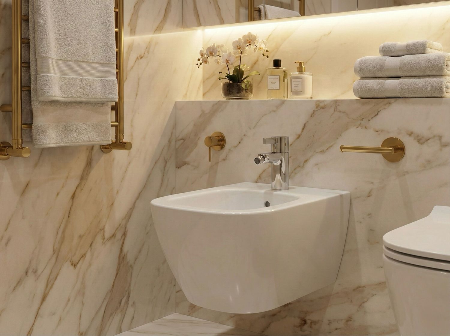 Bidet mural Geberit Smyle Square en céramique blanche avec fixation dissimulée et design moderne et élégant.