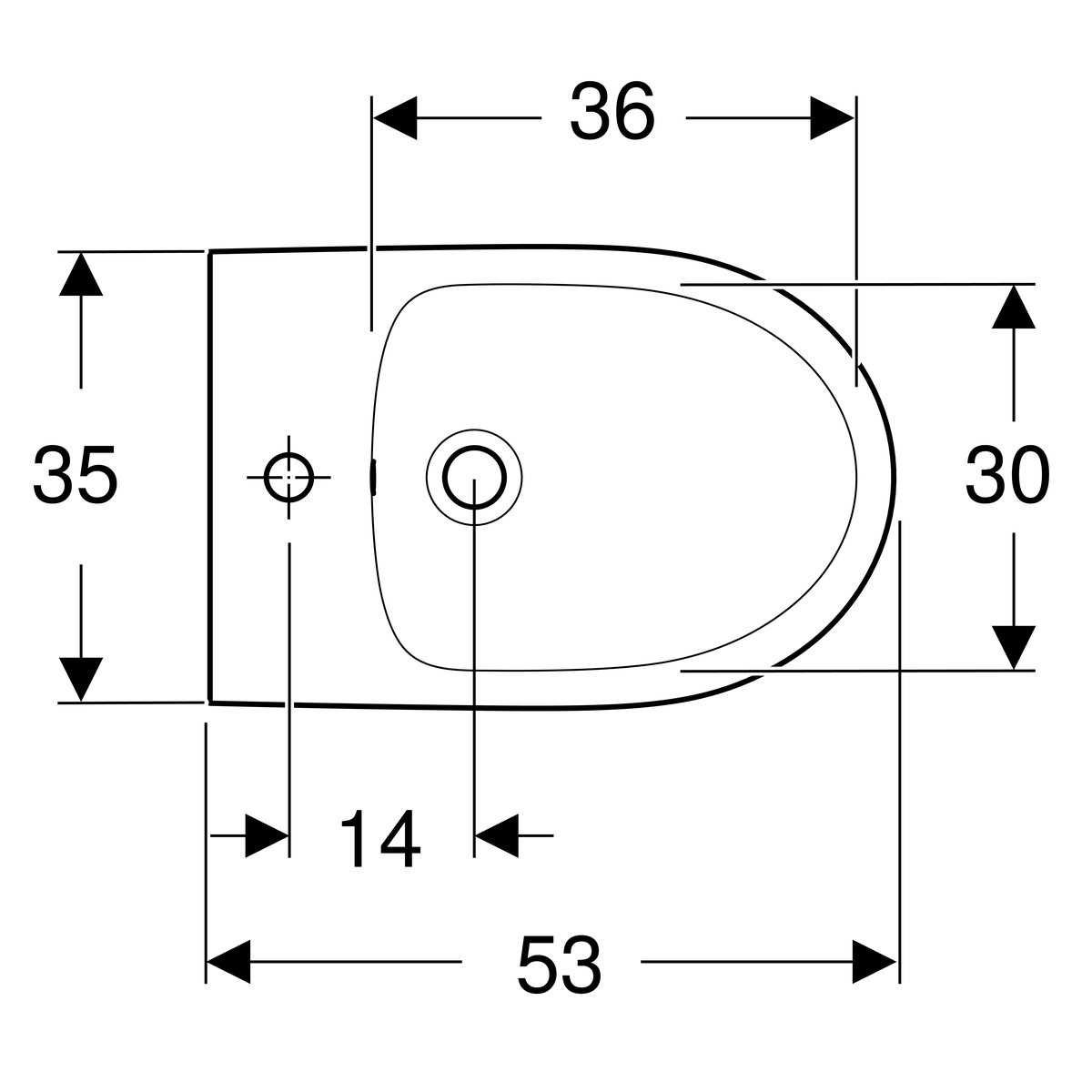 Bidet suspendu Geberit Selnova - vue 4
